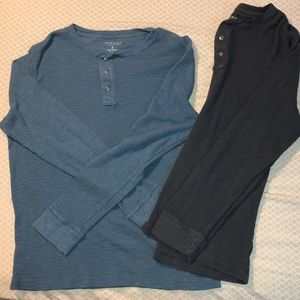 LOT OF TWO! Men’s Henley Long Sleeve Shirts